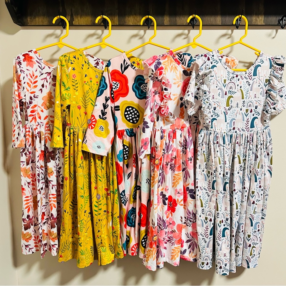 10 Colorful Floral Patterned and Holiday Patterned Kids Dresses